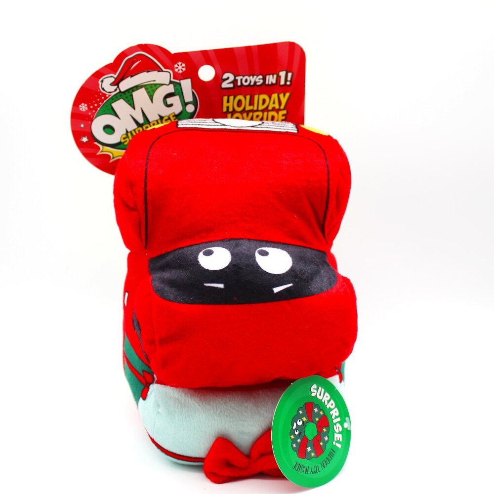PetSmart OMG Surprise Dog Toy, Holiday Joyride, 2 Toys in 1!